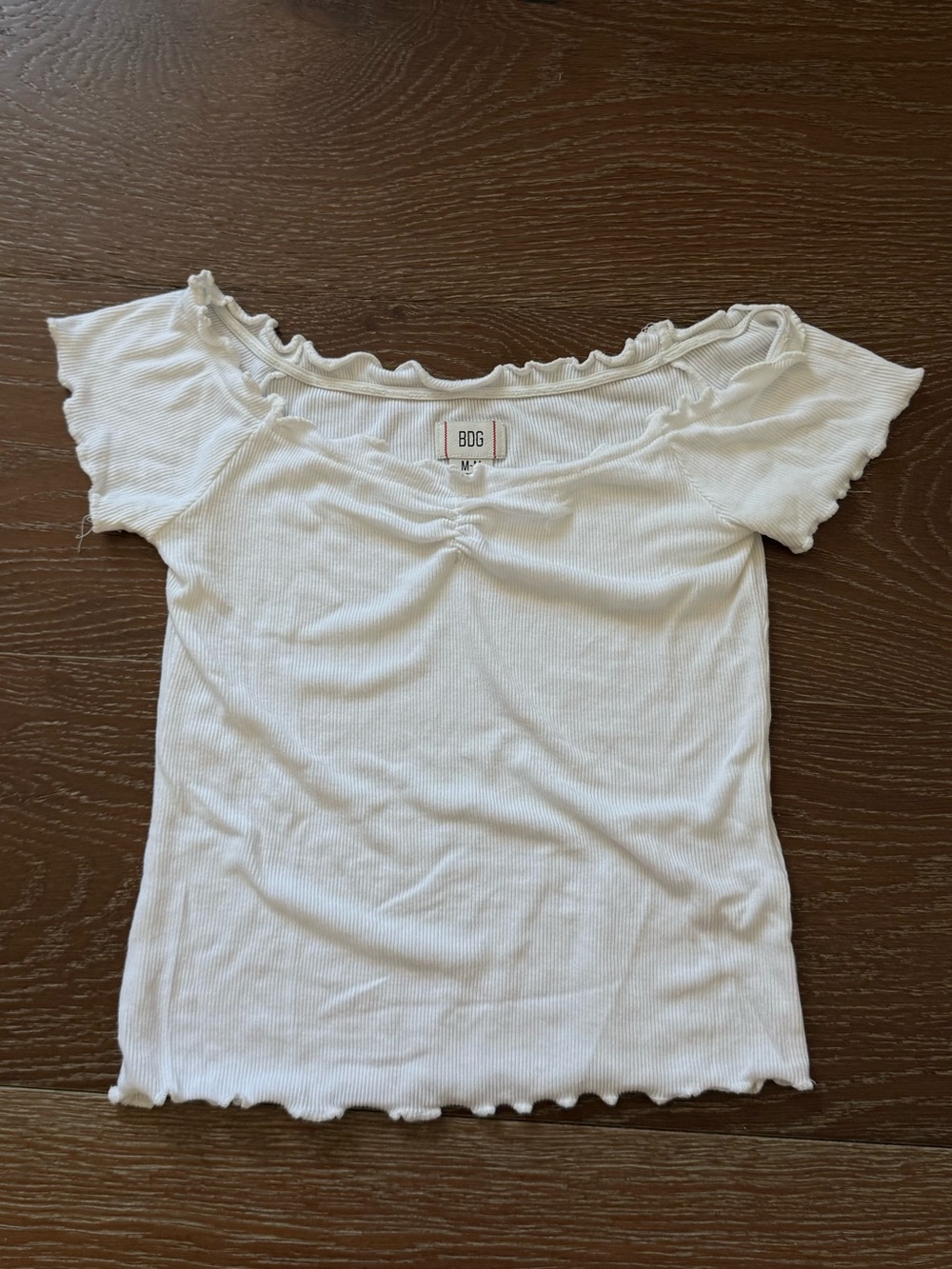 BDG White Ruffle Top